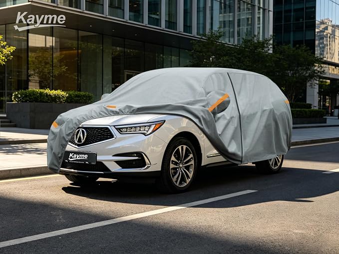 Kayme Heavy Duty Car Cover Custom Fit Acura MDX (2007-2026), Waterproof All Weather for Automobiles, Full Exterior Covers Sun Rain UV Protection.