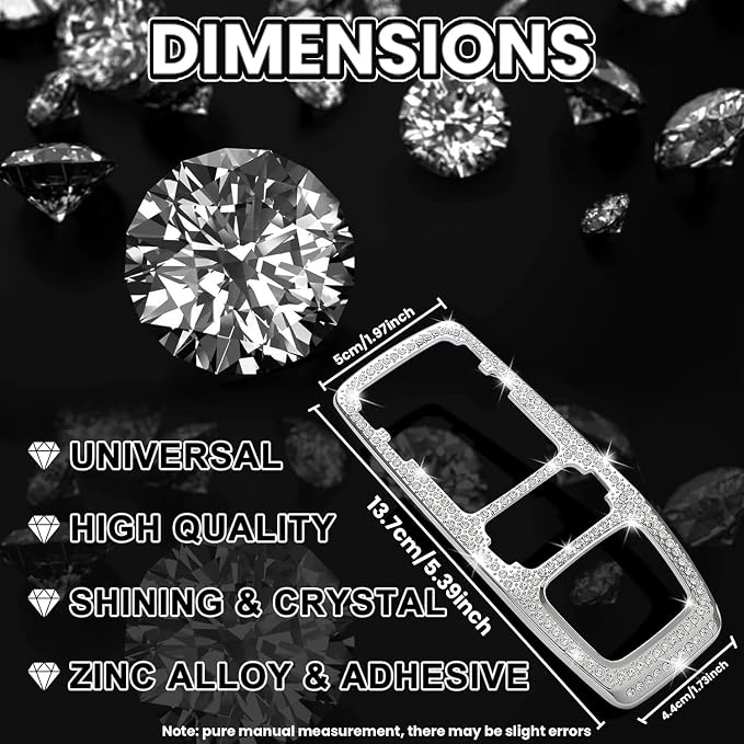 Bling Accord Accessories Gear Shift Panel Sticker Trim Shiny Crystal Decorative Decals Compatible with Honda Accord Accessories Hybrid 10th 2022 2021 2020 2019 2018