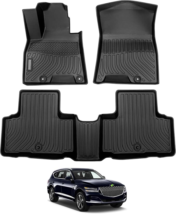 Cartist Floor Mats for 2021-2025 2026 Genesis GV80 (5 Seats), All Weather Floor Mats for GV80 Accessories Heavy Duyt Waterproof