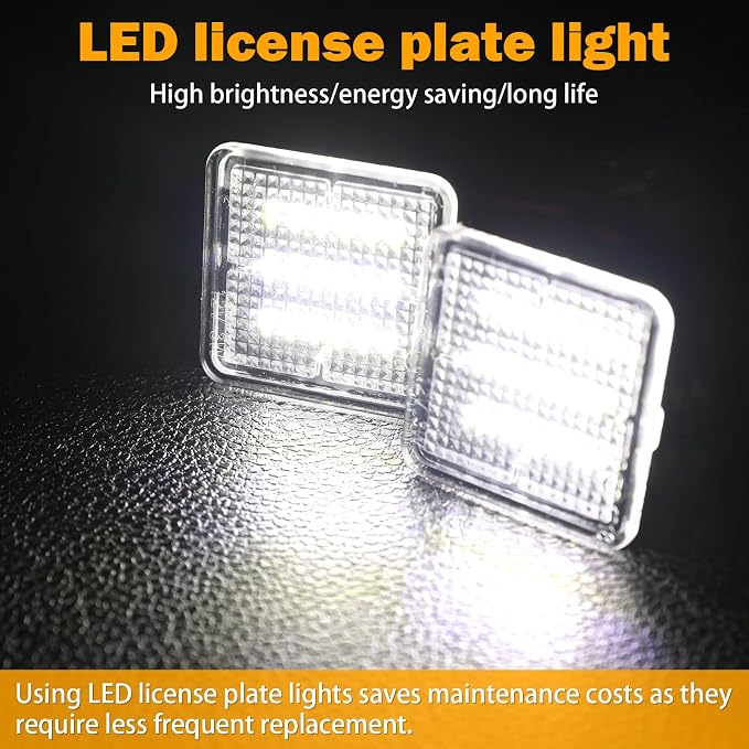 KanSmart LED License Plate Light for Toyota Tacoma 2016-2023 Tundra 6000K | 6000K LED, IP65 waterproof, for 3rd gen Tacoma rear tag lamp assembly, for 2014-2021 Tundra, durable ABS, easy plug & play