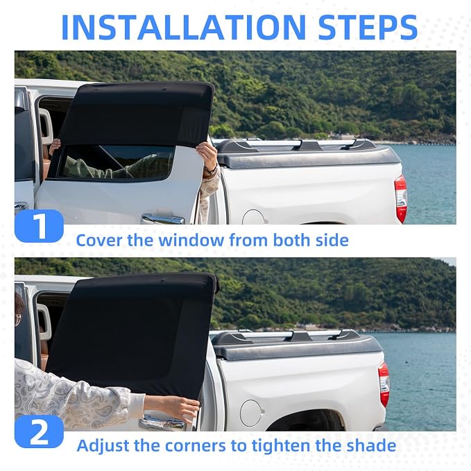 Car Window Shade for Baby, 2 Pack UV Protection Breathable Mesh Window Sun Shade,Car Window Screens for Most Pickup, Truck, Minivan, Large SUV(31.5"x47.2")