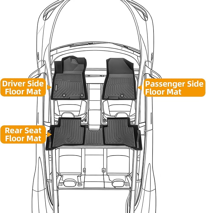Floor Mats for Kia NIRO 2017-2022, for NIRO PHEV 2018-2022 Floor Mats | TPE Non-Slip Waterproof Summer Winter, Front & Rear Row
