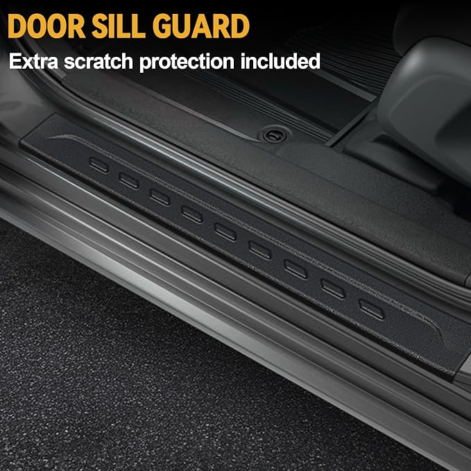 Floor Mats for Honda HR-V 2023-2026 2027, All Weather Floor Mats Trunk Cargo Liner with Backrest Protectors and Door Sill Guards Accessories, Full Coverage Set