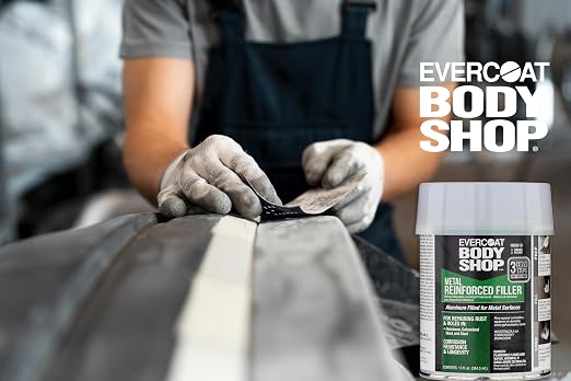 Evercoat Body Shop 105013 Metal Reinforced Filler for Repairing Rust and Holes in Aluminum & Galvanized Steel, Corrosion Resistance & Longevity, Easy Mix Hardener Included 13 Fl Oz.