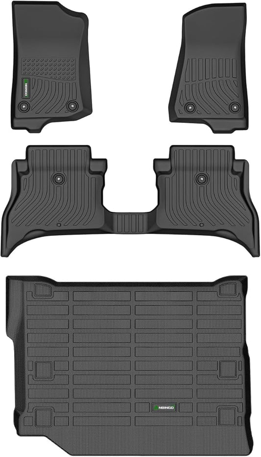 ANBINGO®Fit for Jeep Wrangler 4xe Floor Mats 2021-2026 4 Door (Not JL/JK) for Wrangler All Weather Mats for Wrangler TPE Car Matt Rugs for Wrangler Rubber Trunk Carpet