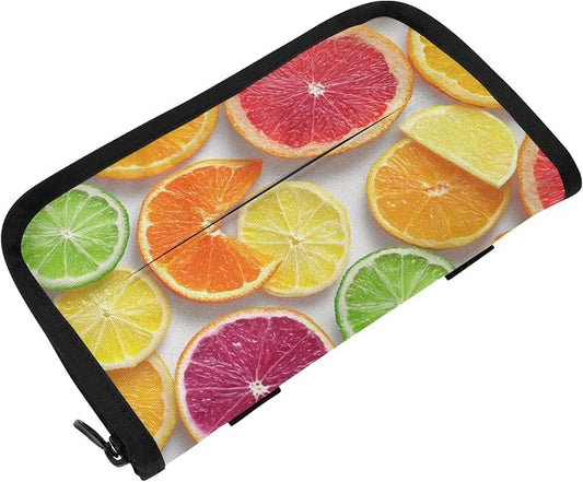 Summer Citrus Slices Car Tissue Holder Durable Napkin Holder Hanging Tissue Holders Case Car Tissues Bag for Sun Visor Seat Back Universal Auto