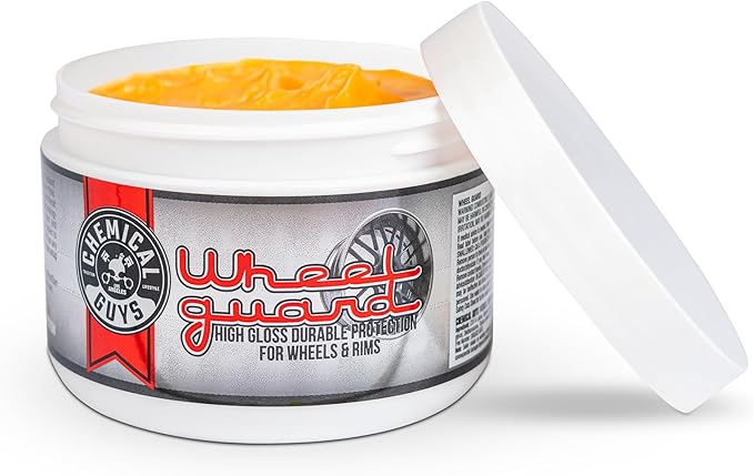 Chemical Guys, Wheel Guard & Rim Wax for All Wheel Finishes, Carnauba, 8 oz | Carnauba wax shields wheels and rims from brake dust and grime, adding gloss and easier rinse-off cleanup