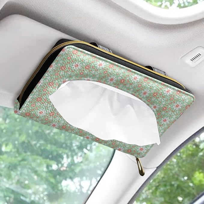 Daisy Flower Car Visor Tissue Holder Daisy Flower Leather Tissue Holder Car Mask Holder Car Accessories