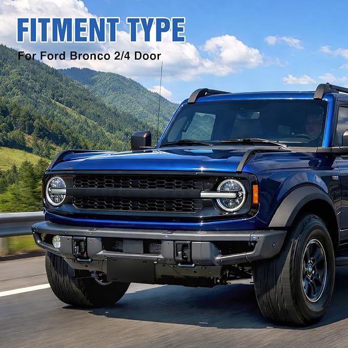 Nilight Front License Plate Bracket Fit for Ford Bronco 2/4 Door 2021 2022 2023 2024 2025 2026 Steel License Plate Mounting Holder Heavy-Duty Modular Bumper no Drilling Required Rattle-Free Black