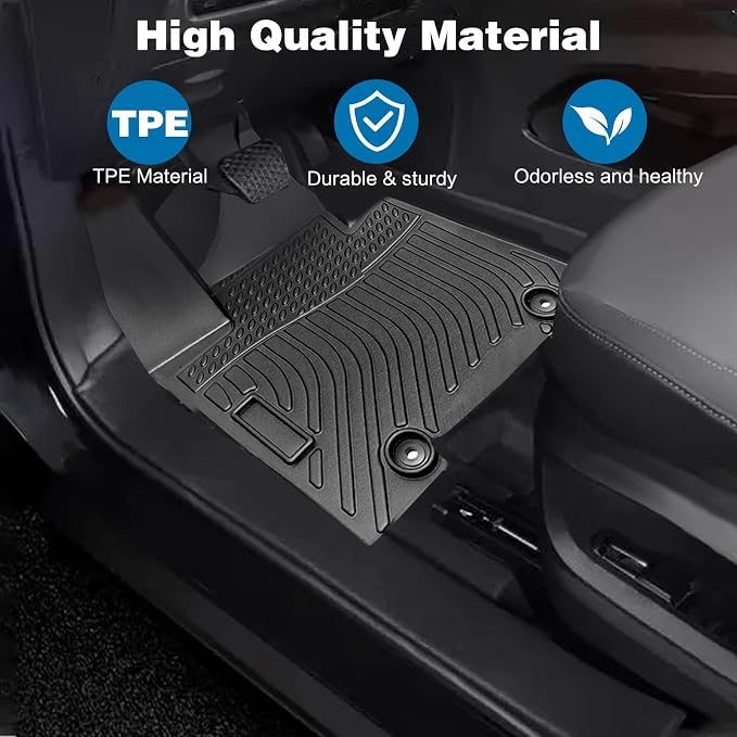 All Weather Rubber Car Floor Mats Compatible with 19-21 Hyundai Tucson TPE Rubber Full Set Includes 1st 2nd Row Front Floor Mat (for 19-21 Tucson)