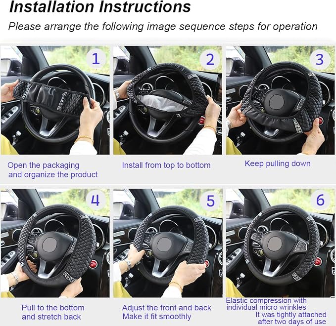 Microfiber Leather Steering Wheel Cover with Anti-Slip Lining Universal Car Accessory for Steering Wheel with a Diameter of 14.5-15 inch (Orange)
