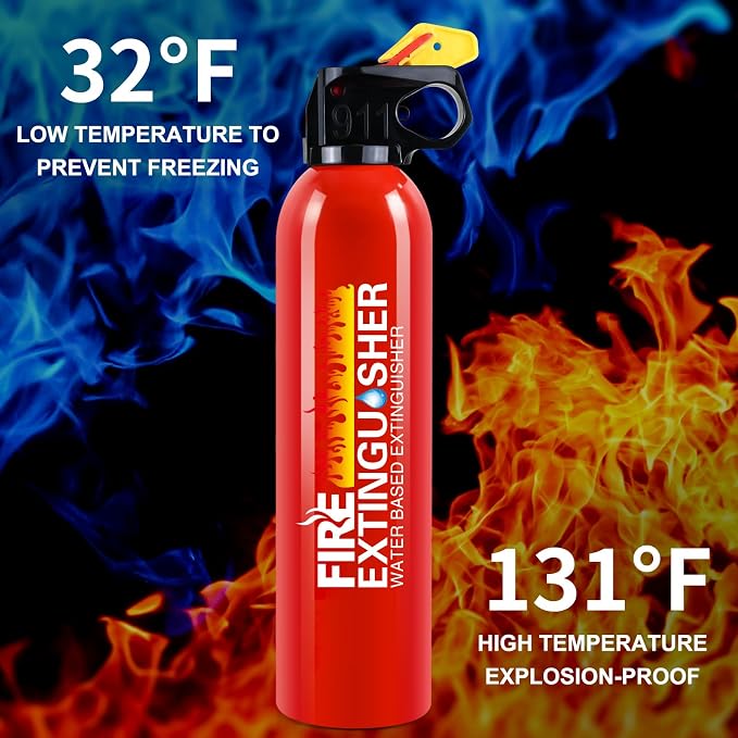 Fire Extinguisher for Home - 6pack Car Fire Extinguisher with Wall Mount, Small A B C K Fire Extinguisher, Water-Based Fire Extinguishers for Car/House/Kitchen/Truck/Marine/Boat/Vehicle/utv/rv