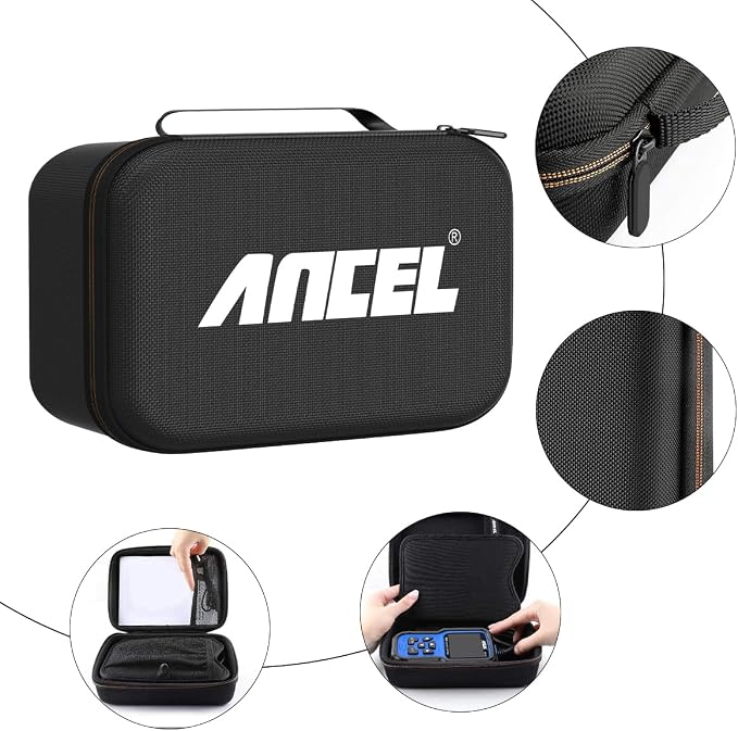 ANCEL Waterproof Storage Case Bag for HD100 Heavy Duty Truck Scanner and Other Testers - Durable Zipper Carry Box (8.66’’ x 6.22’’ x 3.15’’)