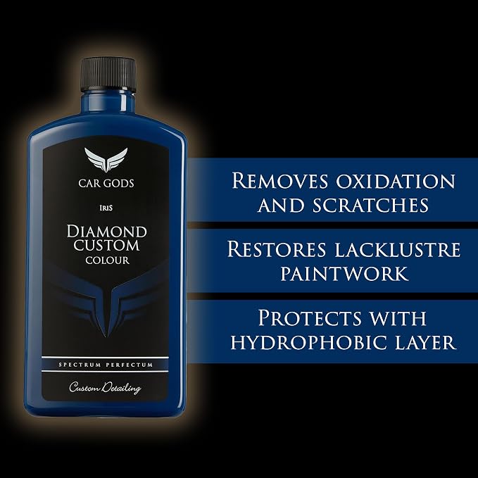 Car Gods Diamond Custom Color Dark Blue 17 fl oz – 3-in-1 Polish to Restore Faded Dark Blue Paintwork
