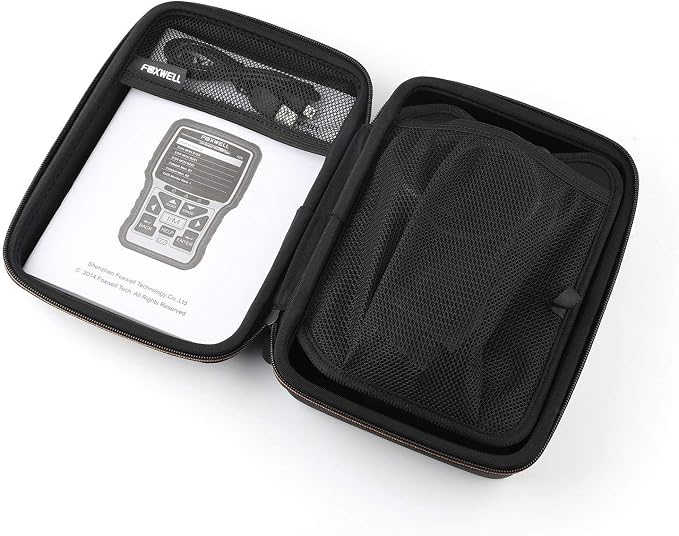 FOXWELL Protective Carrying Case for OBD2 Scanner, Battery Tester, Diagnostic Tools & Cable Storage -Professional OBDII Storage Box for Handle-Size Code Readers