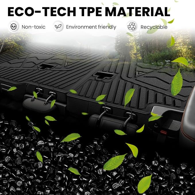 LASFIT Backrest Mats for Jeep Gladiator JT 2020-2025 2026 Rear Trunk Seatback Mats All Weather TPE Custom Fit Accessories, Black
