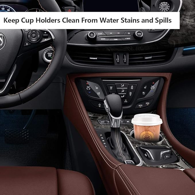 Britimes Absorbent Car Coasters 2 Pack for Cup Holders, 2.56" Ceramic Stone & Non-Scratch Cork Base Drink Coasters Sugar Skull