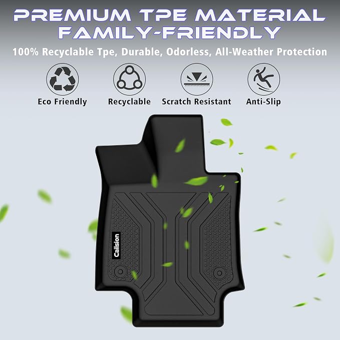 Floor Mats for Toyota RAV4 2019-2025 (Include Hybrid) | All Weather TPE Floor Liners, Custom Fit Floor Mat for RAV4, Cargo Liner, Backrest Mats & Door Sills, Full Coverage Set