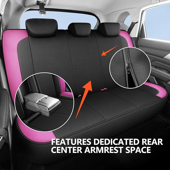 HChengkikz Full Set Neoprene Waterproof Car Seat Covers, Seat Protectors | Water Resistant Seat Protectors, Airbag Compatible, Universal Fit for Sedans, SUVs, Trucks, Vans