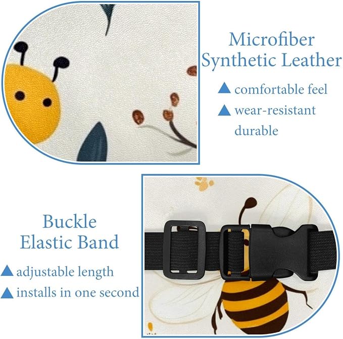 White Flower and bee Cartoon (2) Hang Paper Towel Holder Tissue Box Cover Tissue Holder for Car Home Office Desk