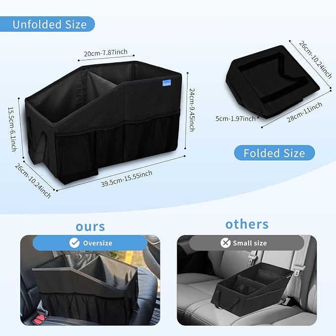Smof Car Organizer- Car Seat Organizer for Front Seat Back Seat | High Road CarHop Front Seat Car Organizer with Car Cup Holder, Passenger Seat Tray
