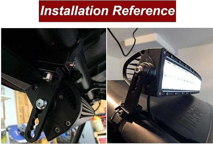 DaSen Adjustable 1.75" LED Light Roll Bar Tube Clamp Mount Brackets Compatible with Polaris RZR Maverick X3 Talon ATV UTV Truck