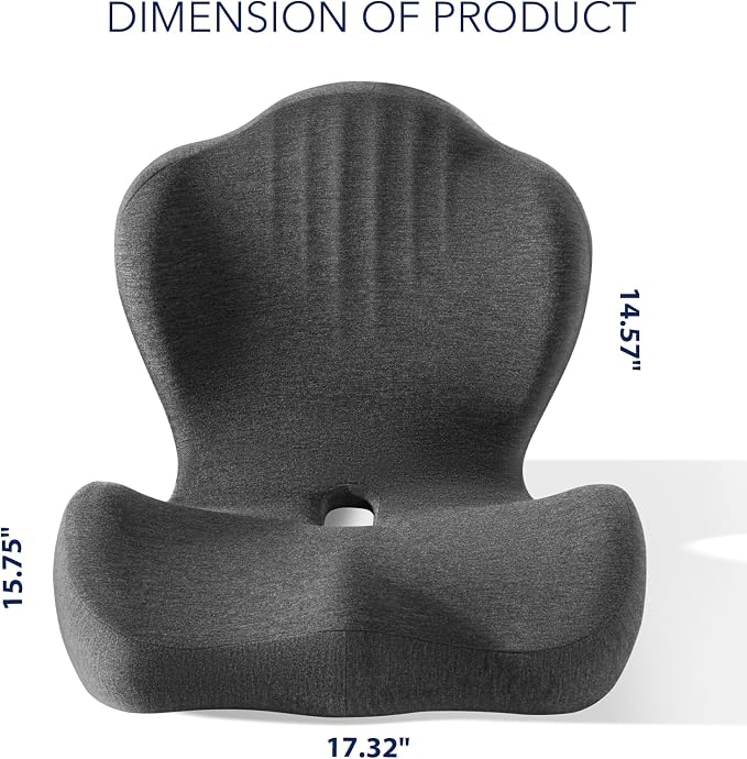 Seat Cushion for Car Truck Driver, Memory Foam Seat Cushion with Adjustable Strap,Ergonomic Lumbar/Back Support & Sciatica Relief for Long Drives, Orthopedic Cushion for Office Chair, Car, Semi Truck