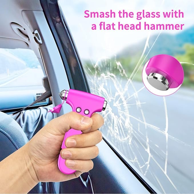 2Pcs Car Safety Hammer, 3-in-1 Emergency Escape Tool with Window Breaker and Seat Belt Cutter, Safety Emergency Car Escape Tool for Car, Office, Home