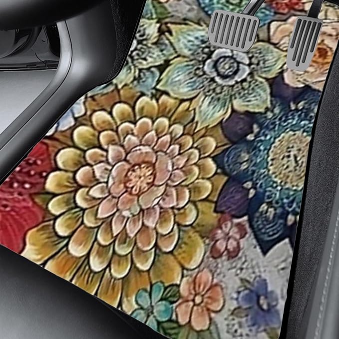 Car Floor Mats Non-Slip Automotive Floor Mats All-Weather Front Rear Car Floor Foot Mat Sets of 4 Pieces Foot Mats Rugs Carpet for Car Trucks SUV Sedans (NO.10)