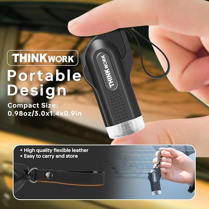 THINKWORK Window Breaker & Seatbelt Cutter - Car Safety Hammer with Tungsten Steel Tip (One-Second Break), Emergency Escape Tool for Vehicle Accidents/Home Fires/Office Lockdowns/School Emergencies