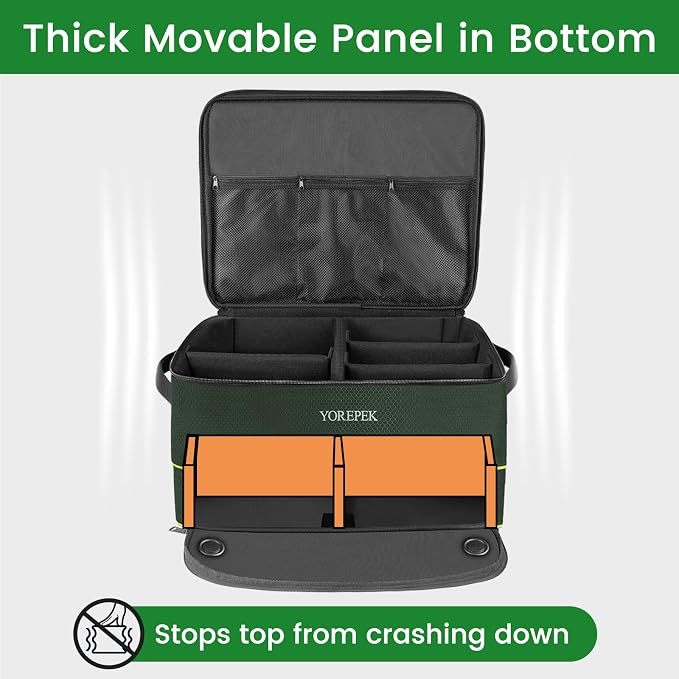 YOREPEK Golf Gifts for Men, 2 Layer Golf Trunk Organizer for 2 Pair Shoes | Waterproof Car Trunk Locker with Separate Ventilated Compartment for Balls, Tees, Clothes, Gloves, Birthday Gifts for Golfers