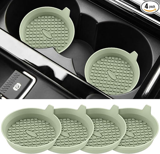 ME.FAN Car Cup Holder Coasters [4 Pack] Silicone Cups Mats, Automotive Universal Non-Slip Recessed Interior Accessories Desert Sage