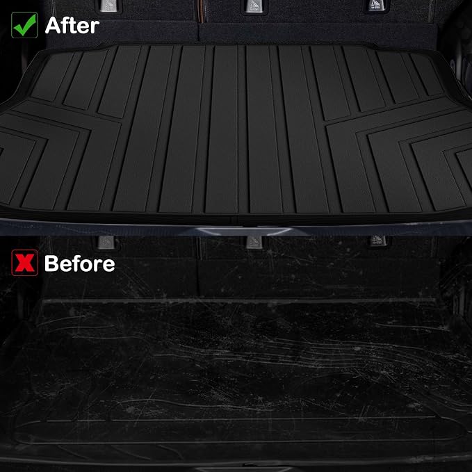 Floor Mats for 2006-2011 Honda Civic Gas Sedan Upgrade Trunk Mat All Weather TPE Floor Liners Fit for 2006-2011 Civic 1st & 2nd Row and Cargo Liner Anti-Slip Full Set Car Mats (Not for Coupe)