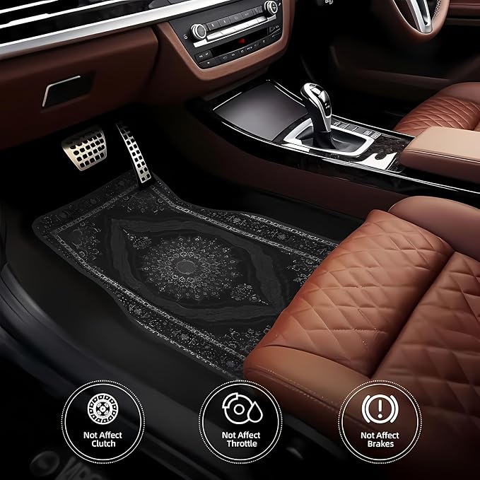 Universal Fit Car Floor Mats Set of 4Pcs, Black European Pattern All-Weather Front Rear Car Carpet Mats, Non-Slip Car Floor Mat Car Accessories for Automotive Trucks SUV Sedans Vans