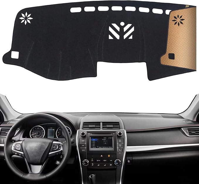 Dash Cover, Anti-Glare, Sun Protection, Dustproof, UV-Proof, Dashboard Covers, Interior Car Accessorie Fit for 2012-2017 to-yota Camry (Fit Vehicle w/o HUD Models), Black