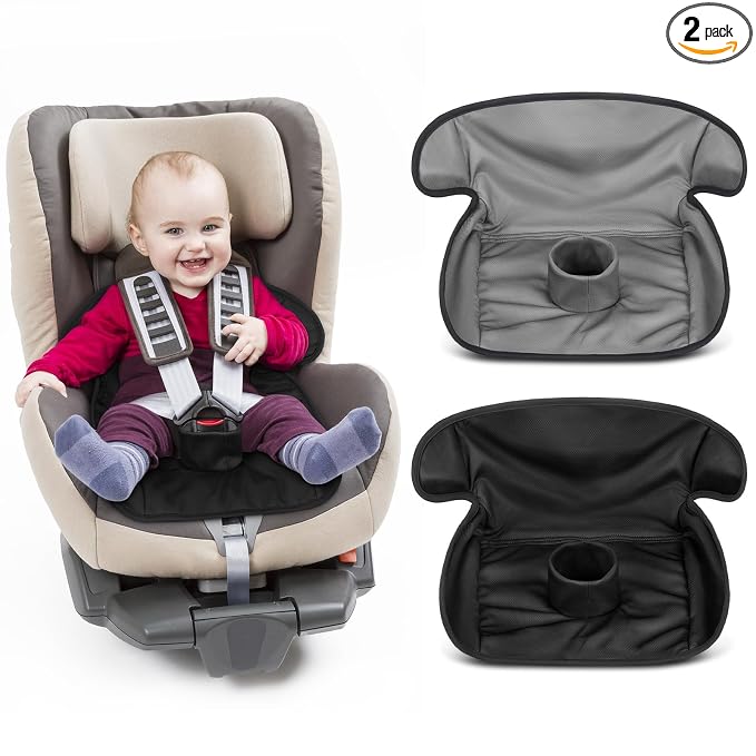 HunnmingRe 2 Pack Black Car Seat Protector for Potty Training Waterproof Piddle Pad Cover from Spillages Nappy Leaks Toilet Training Anti Slip Backing Strollers Carseat Liner for Toddlers Babies