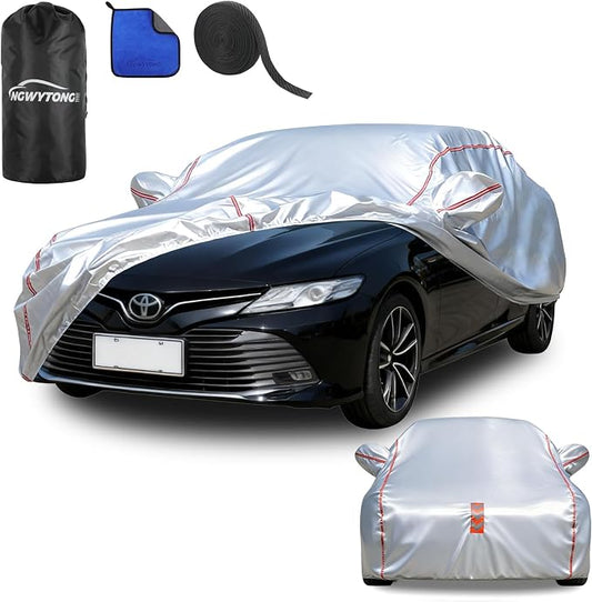 Waterproof All Weather Heavy Duty Vehicle Cover, 360° Underbody Wrap Windproof Design, Quick Install Outdoor Cover,（for Toyota Camry 2001-2025）
