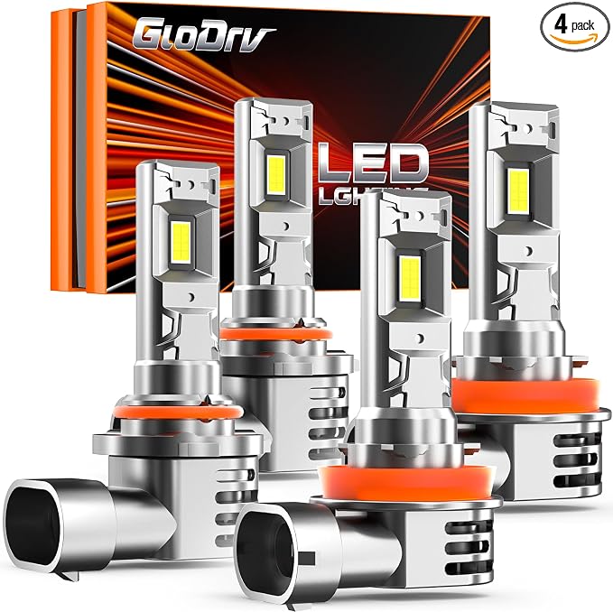 [2026 Upgrade] H 11 90 05 Led Bulbs [Latest & Brightest] 80000lm 800% Brighter 1:1 Mini Size Design With 6000k Cool White，Direct Installation Fog Light Bulbs Plug and Play, Pack of 4