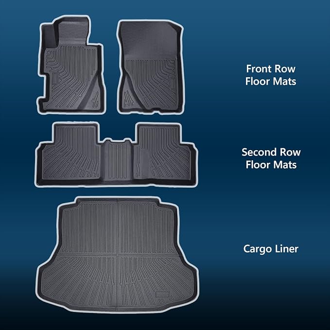 Compatible with Honda Civic 2006-2011 (Sedan) Floor Mats & Cargo Liner,All Weather Protection,Waterproof,Anti-Slip TPE Floor Mats Fit for Honda Civic 2006 2007 2008 2009 2010 2011 Accessories