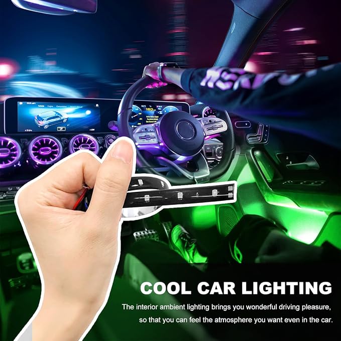 Wevdn 6 PCS 15 LED Strip Underbody Light, DC 12V 1Ft Flexible Underglow Car LED Light Strip with 6 Inch Wire, Waterproof LED Interior Exterior Decoration for Car Truck Motorcycle (Green)