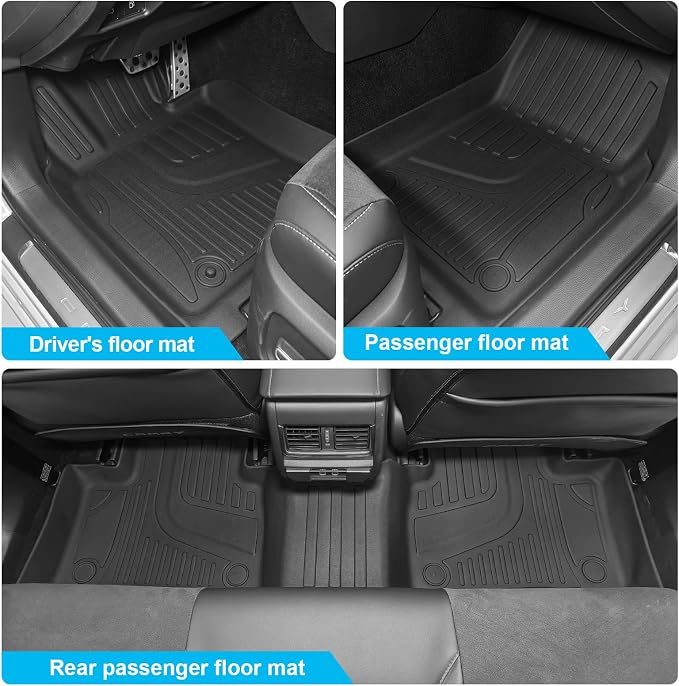 for Toyota Camry 2025 2026 Floor Mats, Full Set All-Weather TPE Laser Custom Fit Floor Liners, Black Automotive Accessories for Camry Hybrid/LE/SE/XLE/XSE