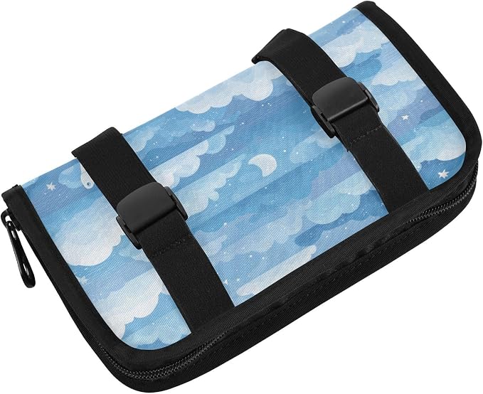 Car Visor Tissue Holder Mask Holder for Car, Car Tissue Box Sun Visor Napkin Holder Car Visor Accessories Adjustable Straps Reusable Durable Easy to Install Blue Gradient Cloud and Stars