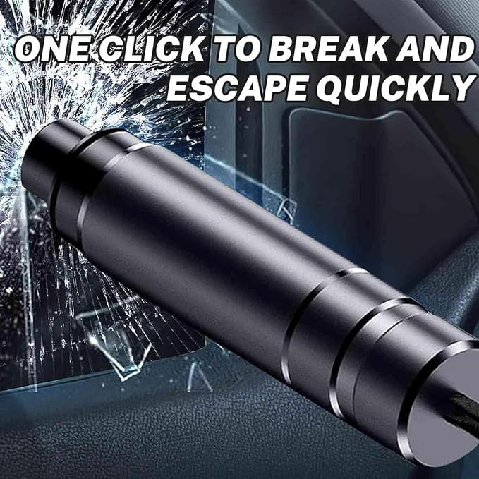 3 Packs SafeHammer Window Breaker Seatbelt Cutter, 2026 Upgraded Safe Hammer Glass Breaker Under Water, Car Emergency 2-in-1 Escape Tool with Base