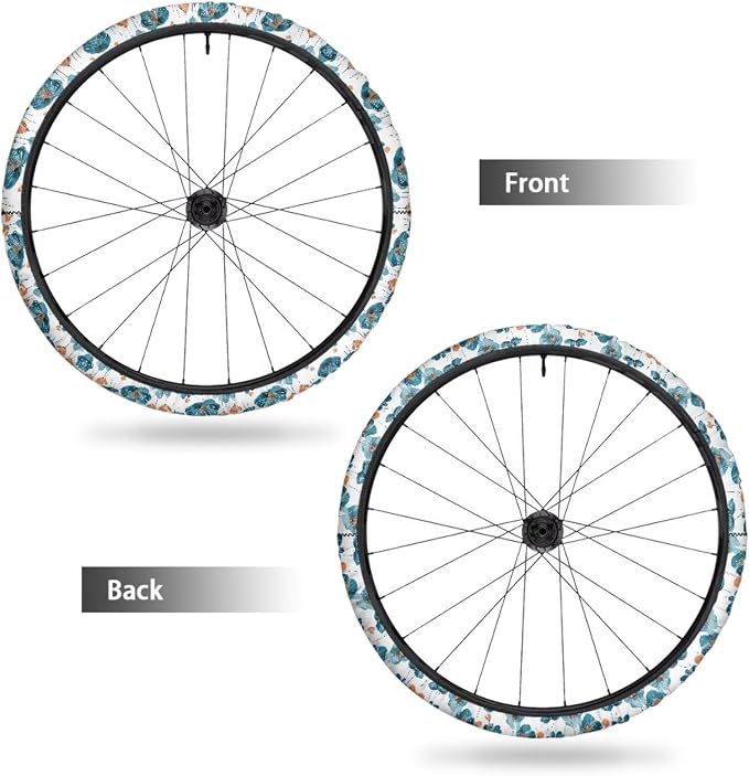 Floral Wheelchair Wheel Covers 2 Pack Wheelchair Accessories Tyre Covers to Protect Floors Carpets
