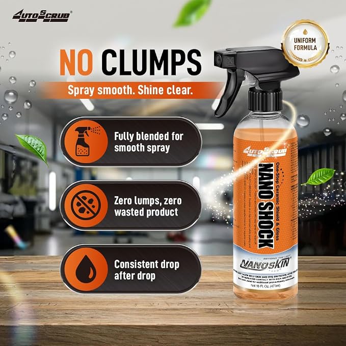 Nanoskin NANO SHOCK One-Step Ceramic Shield & Gloss 5 Gallons – SiO2 Spray Sealant, Clay Lubricant & Hydrophobic Coating | Easy Spray-On Wipe-Off Gloss for Cars, Trucks & RVs