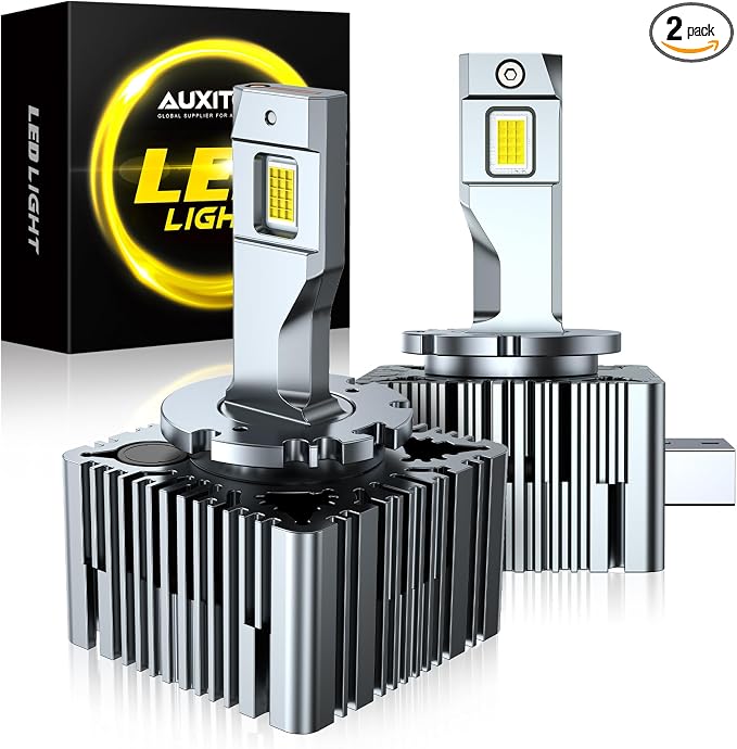 AUXITO D8S LED Light Bulbs - 30000LM 120W 6000K, 600% Brighter, Automotive Fog Light Replacement, 2-Pack