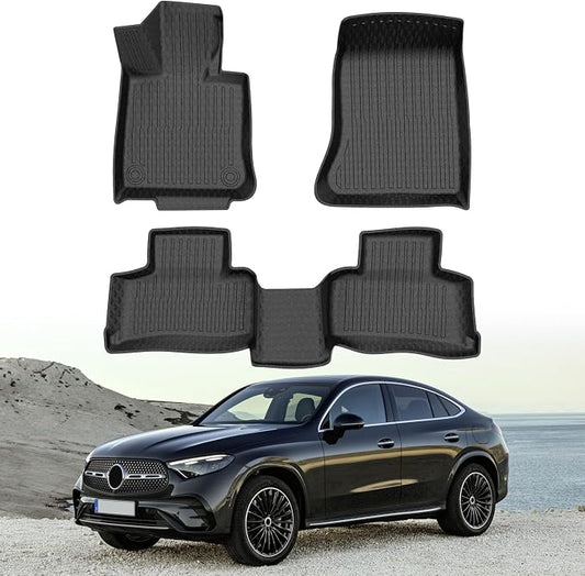 Mixsuper Custom Fit Floor Mats for Mercedes-Benz GLC 2023-2026 All Weather Floor Liners Front and Rear Row Set Black