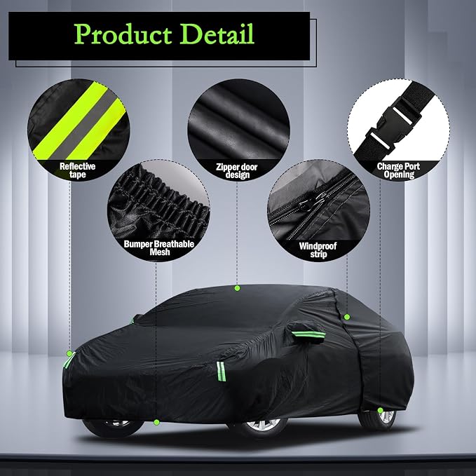 Car Cover Custom Fit for Toyota Camry 1996-2026, for Honda Accord 2001-2026, Waterproof All Weather for Automobiles Full Exterior Cover Rain Sun UV Protection with Door Zipper