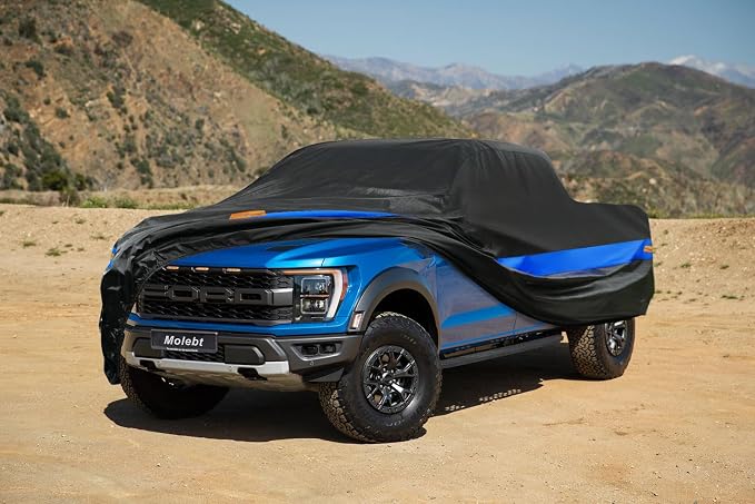 Pickup Truck Cover Waterproof All Weather, Full Exterior Truck Car Covers Snow Sun Protection, Fit Toyota Tacoma/Tundra, Chevy Silverado, GMC Sierra, Dodge RAM 1500 ect (up to 230 inch)