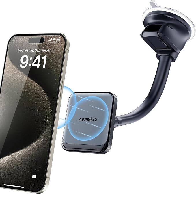 APPS2Car Magnetic Car Phone Holder, Compatible with MagSafe, Magnetic Phone Mount for iPhone 17 16 15 14 13 Series, Universal Magnet Phone Holder for Car